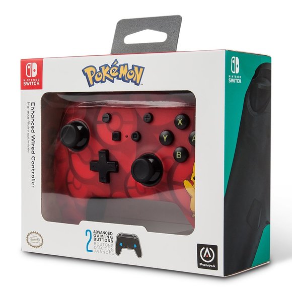 Nintendo Switch Controller Wired Pokemon Pikachu Red Enhanced 10ftUSB New Sealed - Picture 1 of 10